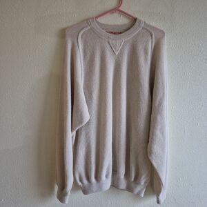 Kuna Mens  100 % Alpaca Knit Cream Sweater Size XL